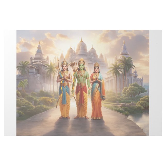 Lord Ram, Sita, and Lakshman Painting Gallery Wrap (Front)