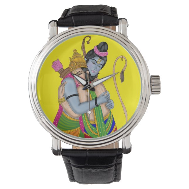 Lord Rama and Hanuman Clock Watch (Front)