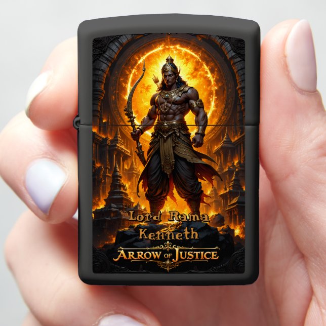Lord Rama Arrow of Justice Zippo Lighter (In Hand)