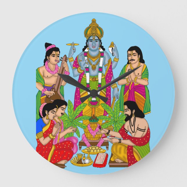Lord Satyanarayan Wall Clock (Front)