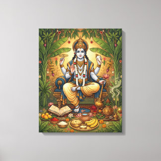 Lord Satyanarayana Hindu Devotional Wall Art