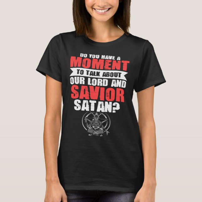 Lord Savior Satan Satanic Witchcraft Baphomet Goth T-Shirt (Front)