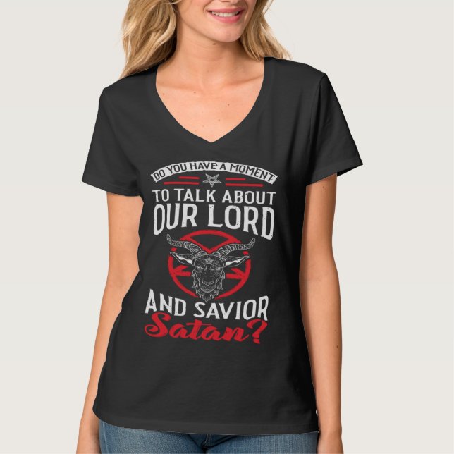 Lord Savior Satan Witchcraft Satanic Baphomet Goth T-Shirt (Front)