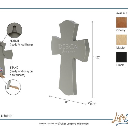 Lord Shine On You Baby Dedication Wall Cross (Dimensions)