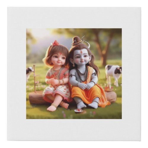 lord shiv faux canvas print