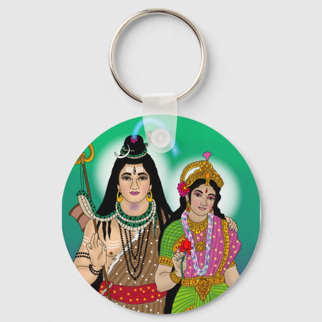 Lord Shiv Parvati Keychain (Front)