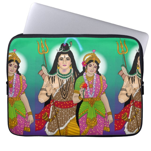 Lord Shiv-Parvati Laptop Cover (Front)