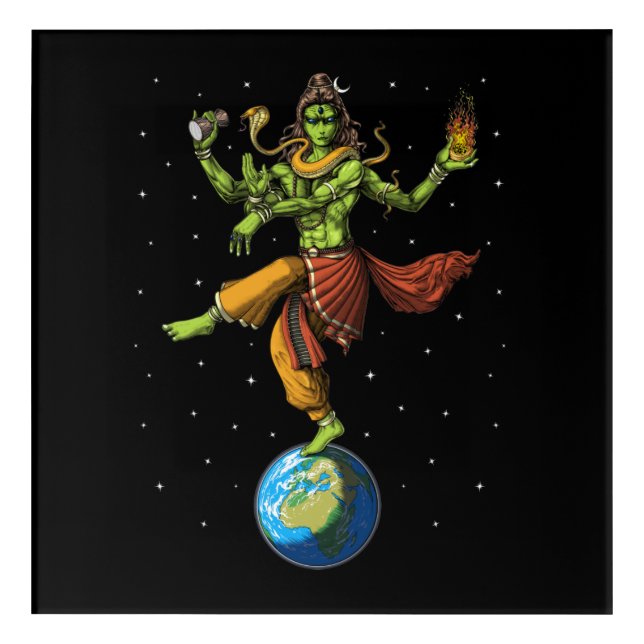 Lord Shiva Alien Acrylic Print (Front)