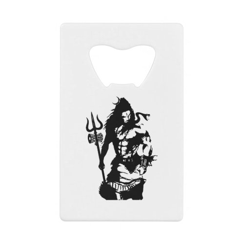 Lord Shiva Art Angry Trishul Credit Card Bottle Opener