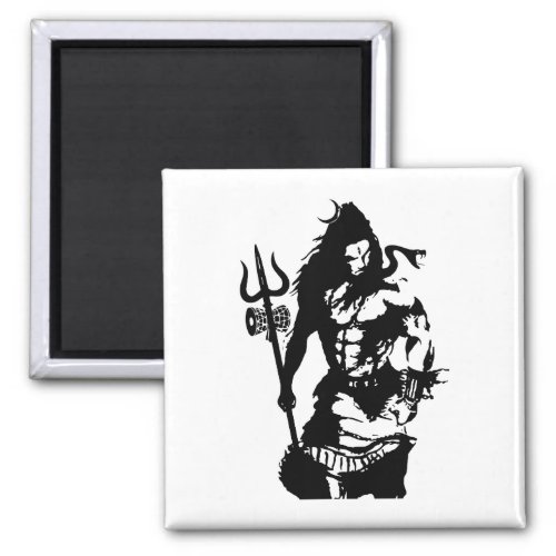 Lord Shiva Art Angry Trishul Magnet