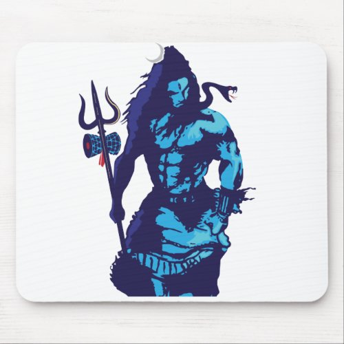 Lord Shiva Art Angry Trishul Mahadev Hindu god Mouse Pad