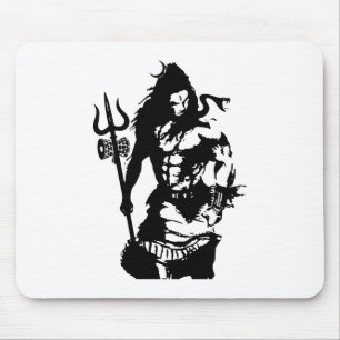 Lord Shiva Art Angry Trishul Mouse Pad