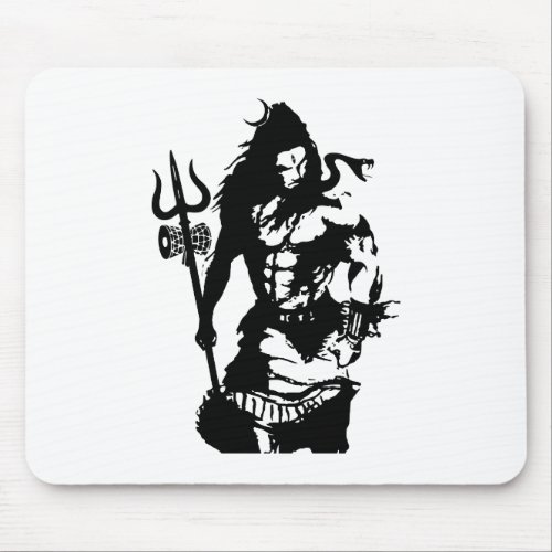 Lord Shiva Art Angry Trishul Mouse Pad