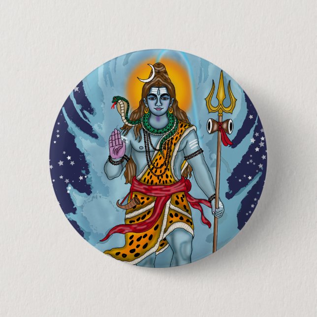 Lord Shiva Button Badge (Front)