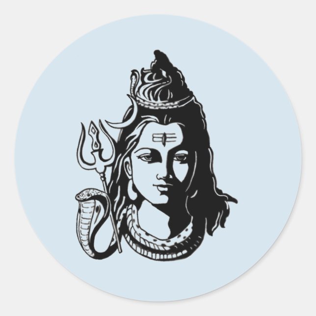 Lord Shiva Classic Round Sticker (Front)
