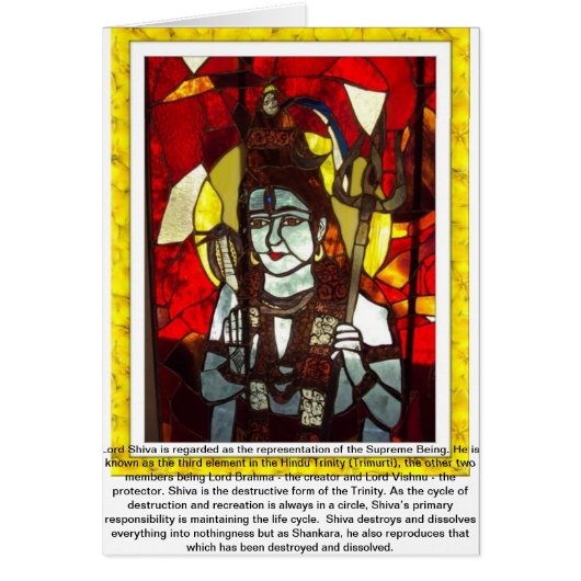 Lord Shiva deity of Hindu Trinity Cards (Front)