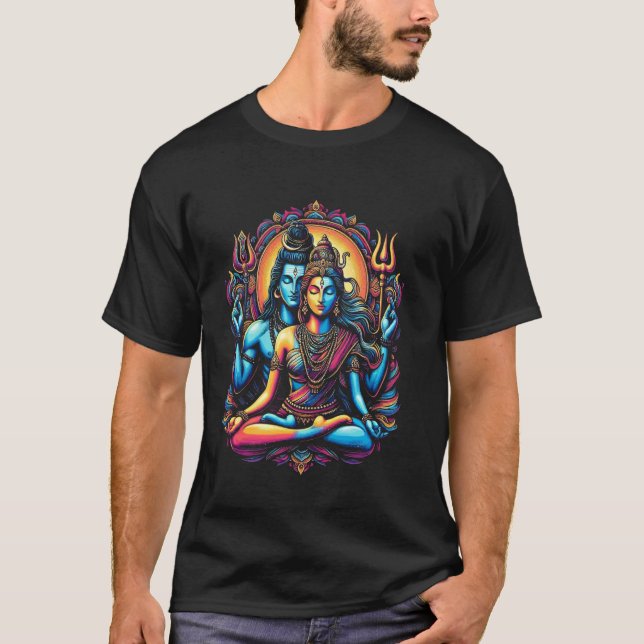 Lord Shiva Durga Hindu God Mahadeva Goddess Goddes T-Shirt (Front)