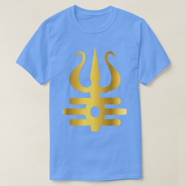 Lord shiva golden trishul designer artwork T-Shirt (Design Front)