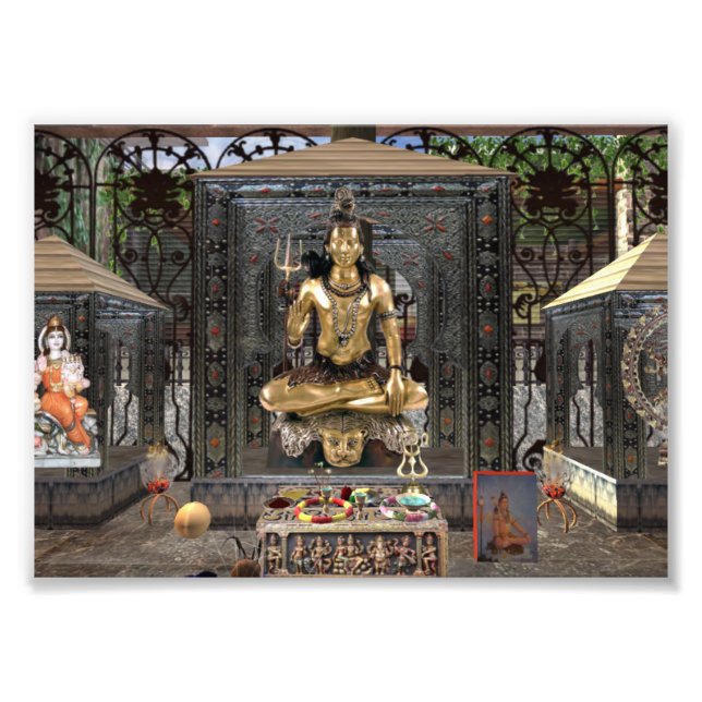 Lord Shiva Hindu Temple 7" x 5" Kodak Photo Print (Front)