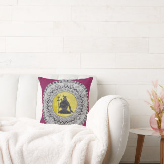 Lord Shiva Mandala Art Throw Pillow