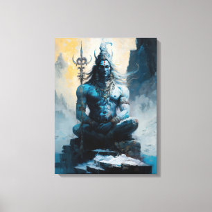Lord shiva meditating, housewarming, gift, idea canvas print