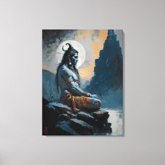Lord shiva meditating, housewarming, gift, idea canvas print
