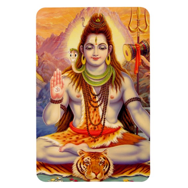 Lord Shiva Meditating Premium Flexi Magnet (Vertical)