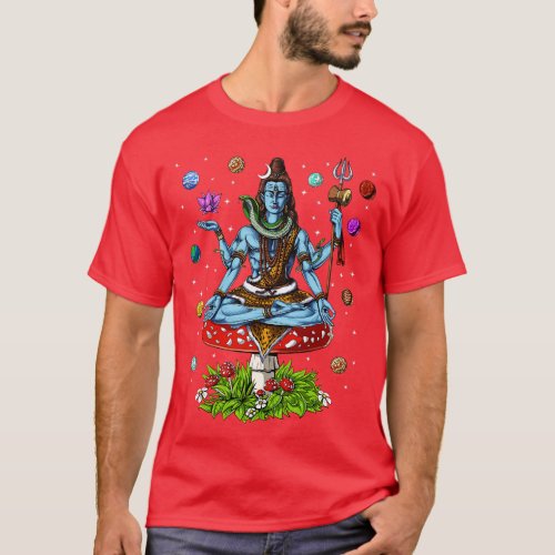 Lord Shiva Mushroom Meditation T_Shirt