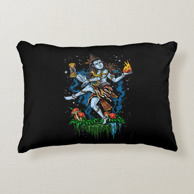 Lord Shiva Nataraja Dancing Hindu God Accent Pillow (Front)