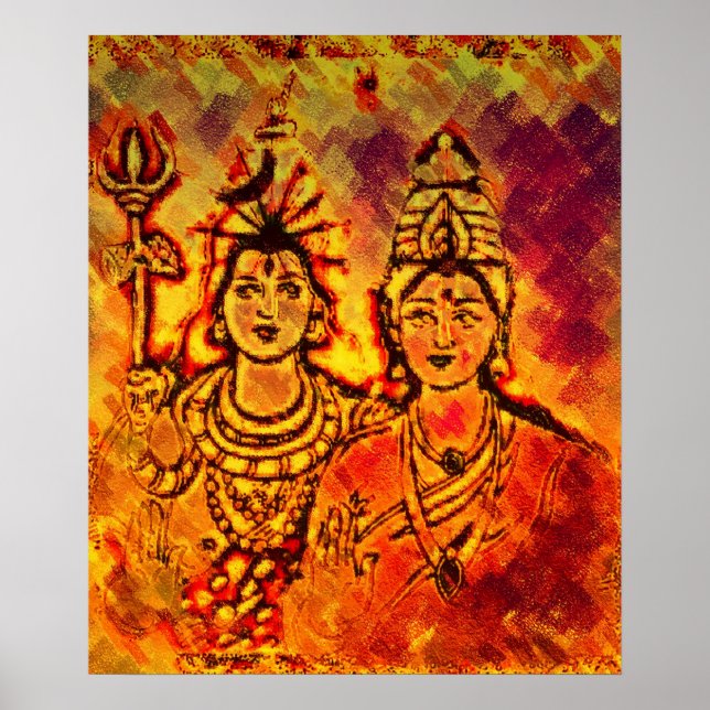 Lord Shiva Parvati Poster (Front)
