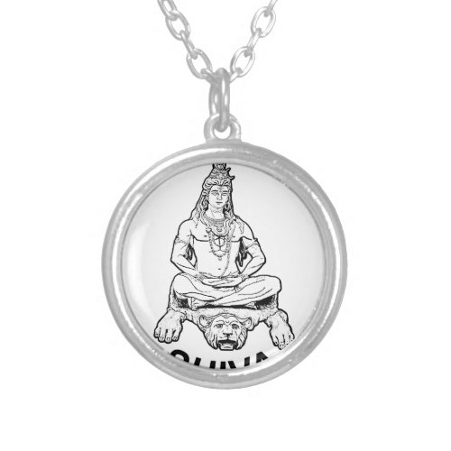 Lord Shiva primordial eternal Indian God Silver Plated Necklace