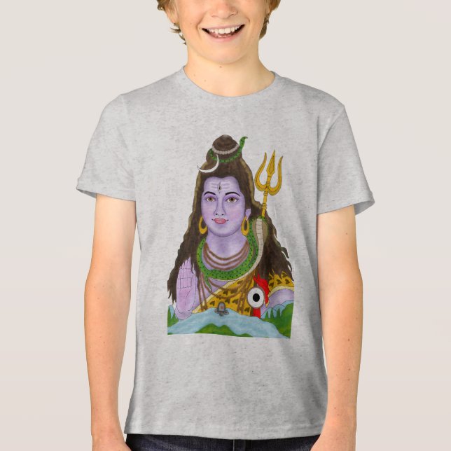 Lord Shiva T-Shirt Tri-Blend Shirt (Front)