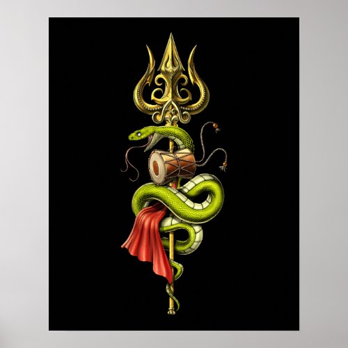 Lord Shiva Trident Poster
