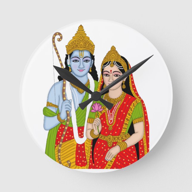 Lord Sitaram Clock – Divine Wall Decor & Home Deco (Front)