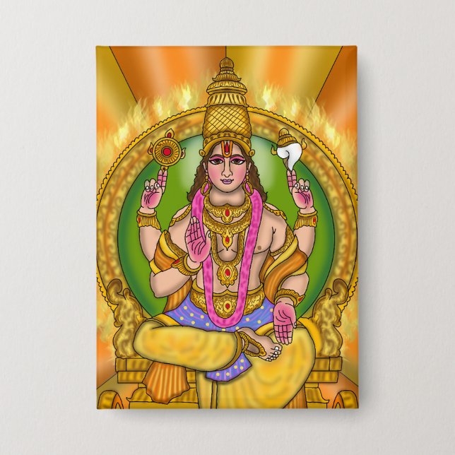 Lord Sun (Surya) Astrology Button (Front)