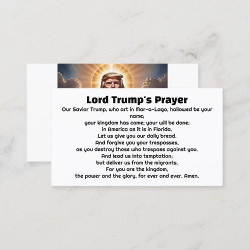 Lord Trumps Prayer for MAGA Business Card