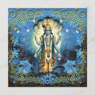 Lord Vishnu - Card, Greeting, Invite