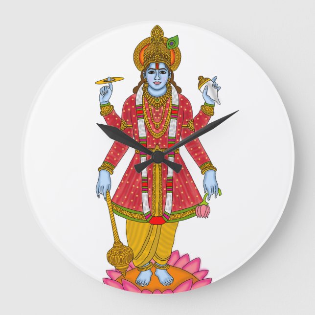 Lord Vishnu Clock – Divine Wall Art & Home Decor (Front)