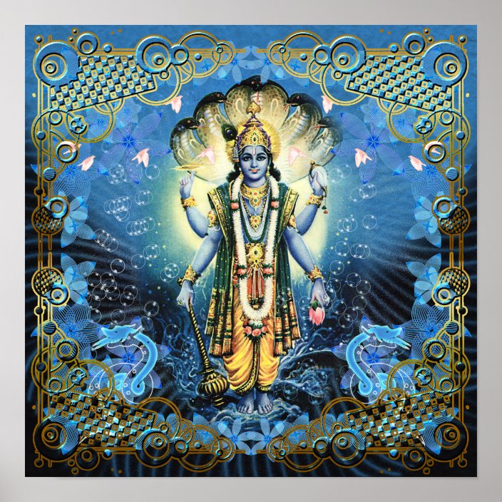 Lord Vishnu Poster Zazzle Com