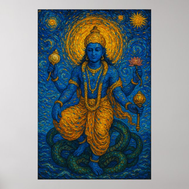 Lord Vishnu Preserver of the Universe Artwork Poster (Front)