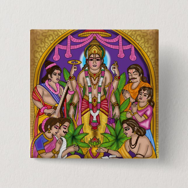 Lord Vishnu Satyanarayan Button (Front)