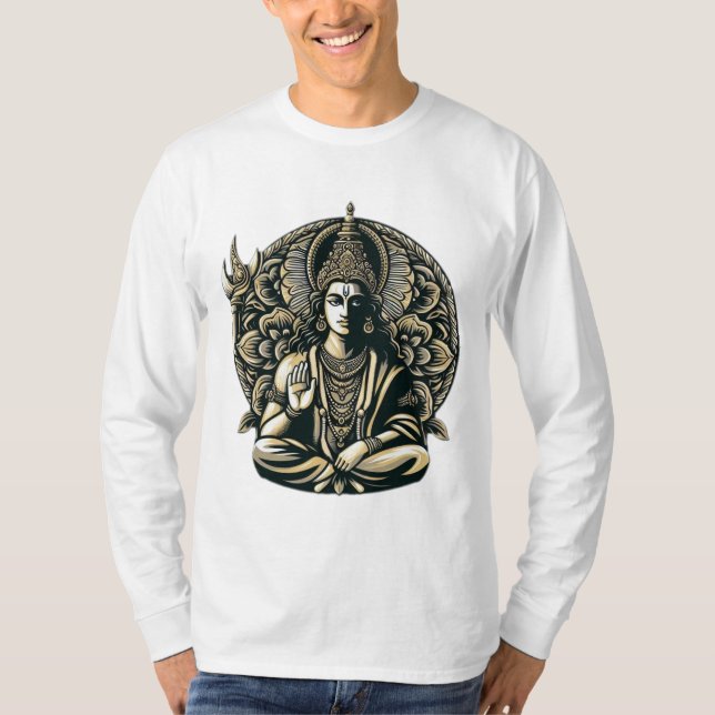 Lord Vishnu: The Multiversal Sustainer" T-Shirt (Front)