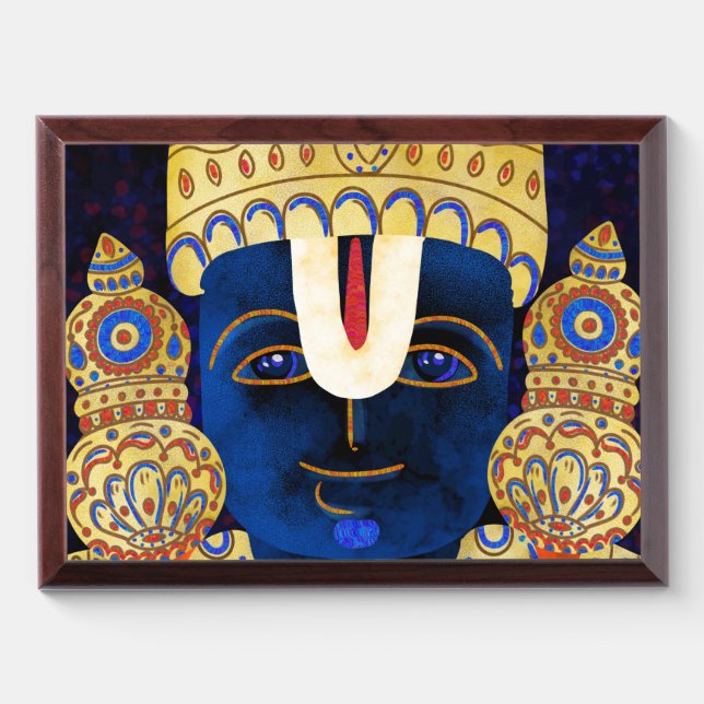 Lord Vishnu Tirupati Perumal Hindu God Painting Award Plaque (Horizontal)