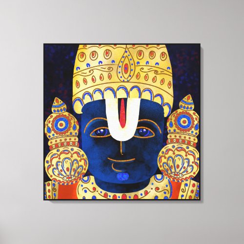 Lord Vishnu Tirupati Perumal Hindu God Painting Canvas Print