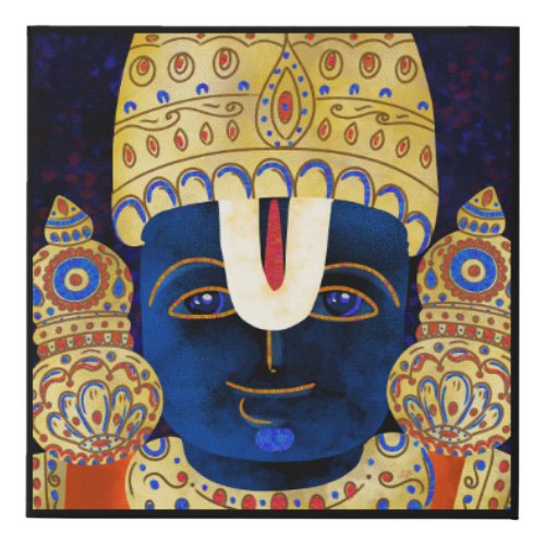 Lord Vishnu Tirupati Perumal Hindu God Painting Faux Canvas Print