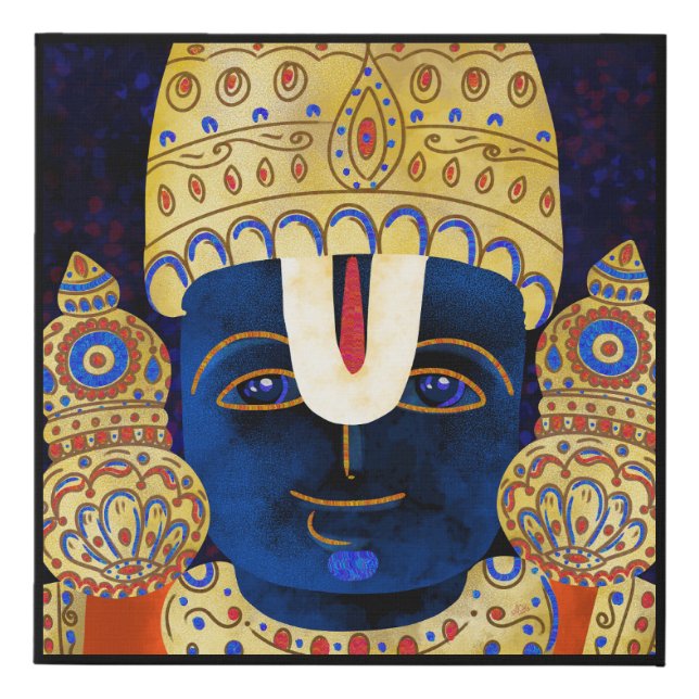 Lord Vishnu Tirupati Perumal Hindu God Painting Faux Canvas Print (Front)