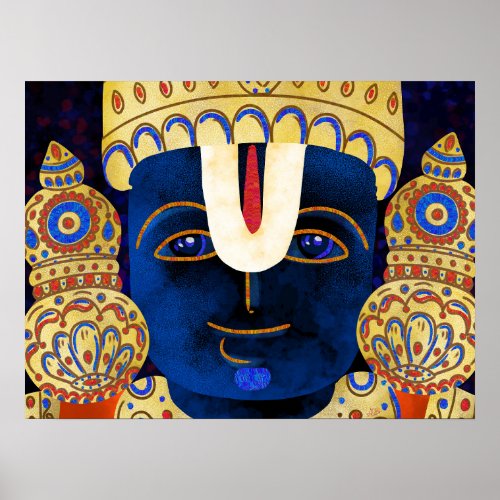 Lord Vishnu Tirupati Perumal Hindu God Painting Poster