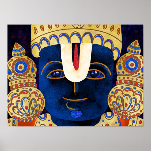Lord Vishnu Tirupati Perumal Hindu God Painting Poster (Front)