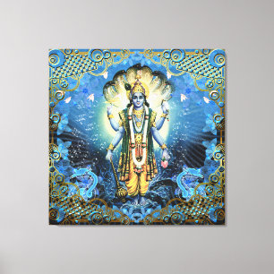 Lord Vishnu - Wrapped Canvas Print