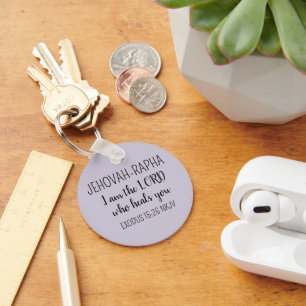 Lord Who Heals Light Purple Simple Christian Keychain